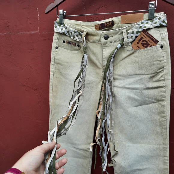 Lei Vintage Y2K Pants Mid Rise Flare Bootcut Mallcore Braided Belt NEW - Picture 5 of 10